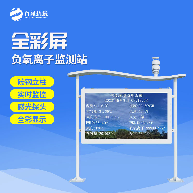高智能一體化負(fù)氧離子監(jiān)測站，創(chuàng)新式全彩屏監(jiān)測氣象環(huán)境模式