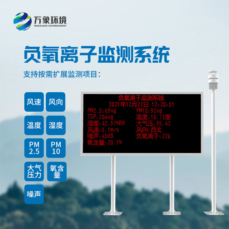 大氣負(fù)氧離子自動(dòng)監(jiān)測(cè)系統(tǒng)，空氣中負(fù)氧離子濃度全天候監(jiān)測(cè)